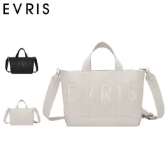 エヴリス EVRIS バッグ トートバッグ ミニ ショルダー レディース ファスナー付 軽量 斜めがけ 大人 軽量 ロゴリブニット EVR-20220Bのサムネイル