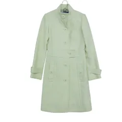 BURBERRY BLUE LABEL バーバリーブルーレーベル コート アンゴラ カシミヤ混 スタンドカラー アウター ノバチェック柄裏地 アイボリー 36【S】 レディース 【中古】