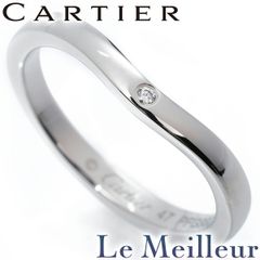 【新品仕上済】 Cartier バレリーナ ダイヤモンド プラチナ Pt950 カーブウェディング リング 7号 レディース 返品OK