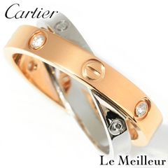 【新品仕上済】 Cartier ビーラブ ダイヤモンド ピンクゴールド K18PG リング 12号 レディース 返品OK