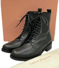 美品 ファビオルスコーニ レースアップブーツ ショートブーツ サイドジップ F-5893 レディース SIZE 37 (23.5cm) FABIO RUSCONI
