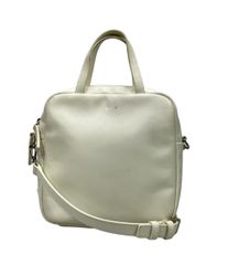 AETA ホワイトレザー ハンドバッグ 収納袋付き - メルカリ