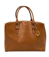美品】ローレンラルフローレン ドライデン ハンドバッグ 2way ブラウン 