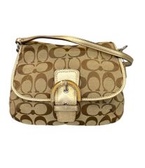 COACH コーチ ワンショルダーバッグ ベルト ゴールド シグネ - メルカリ