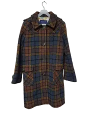キース 正規品 レディース 冬用 女性用 フード CHECK ウール ハーフコート ジャケット 82-88のサムネイル