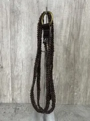 ANGLO アングロ 編み込み レザー メッシュ ベルト size85/茶 ■■ メンズ