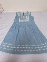ライトブルー 刺繍 ヴィンテージ ONE PIECE