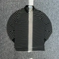 ポロ ラルフローレン ブラック ストライプ 長袖 カラーTシャツ