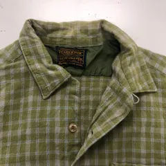70-80s アメリカ製 Pendleton ペンドルトン ネルシャツ USA Lサイズ GREEN グリーン シャツ チェック柄 長袖のサムネイル