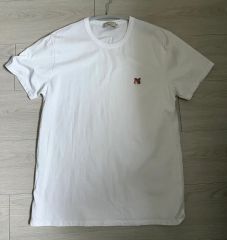 美品】メゾンキツネ カットソー 半袖シャツ 胸元ワッペン ホワイト M 