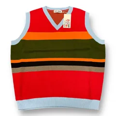 参考上代19800円 未使用 TTT_MSW 22AW Border Knit Vest ボーダーニットベスト セーター ティーモダンストリートウェア TTT-2022AW-KT02 L （71873A）のサムネイル