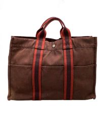 HERMES エルメス フールトゥMM キャンバス トートバッグ ririジップ