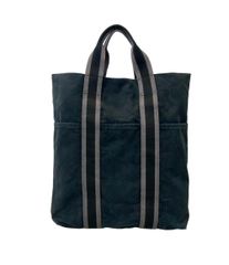 美品】HERMES ブラック ストライプ トートバッグ - メルカリ