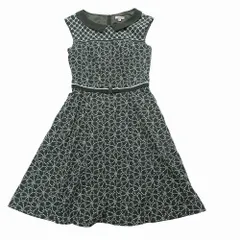 TOCCA トッカ OPTOLM0340 フラワー 刺しゅう ワンピース ノースリーブ ひざ丈 グリーン サイズ0 XS レディース 【中古】