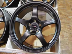 ★5本スポーク★18インチ8.5J+38 5H114.3 新品 人気 軽量 クロススピード ハイパーエディション CR5 ブラック ホイール1台分 ES GS IS RC スープラ GRカローラ GRヤリス RX-7 RX-8 ランエボ シルビア GTR Zのサムネイル