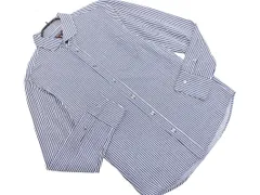 MICHEL KLEIN ミッシェルクラン ストライプ シャツ size48/白ｘ紺 ■◇ メンズのサムネイル