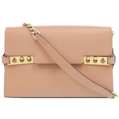 美品 デルボー タンペート レザー ベージュ チェーンショルダーバッグ 0156 DELVAUX