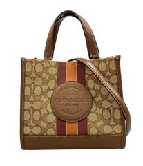 COACH】 シグネチャー 2way トートバッグ レインボーライン ブラウン