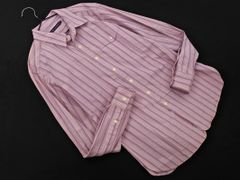美品☆ラルフローレン コレクション ストライプシャツ 11 紫 ダブル 