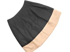 Bon mercerie ボンメルスリー バイカラー タック Aライン 台形 スカート size38/黒ｘベージュ ■◇ レディースのサムネイル