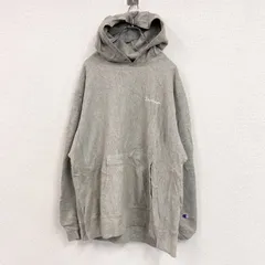 Champion　チャンピオン　リバースウィーブ　スウェットパーカー/フーディー　刺繍ロゴ　ワンポイント　現行　グレー　XLサイズ　古着【値引き交渉OK！】