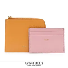 美品 CELINE セリーヌ ジップ付きパース コインケース カードケース 10D883CIW カーフ ラムスキン オレンジ レディースのサムネイル