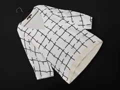ADOLFO DOMINGUEZ アドルフォドミンゲス 7分袖 切替 チェック カットソー sizeS/白ｘオフホワイト ■◇ レディースのサムネイル