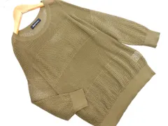Aquascutum アクアスキュータム リネン混 長袖 透かし編み ニット セーター size8/カーキ ■◇ レディースのサムネイル