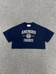 ami paris クロップドTシャツ ネイビー XS アミパリス 極美品 アミ