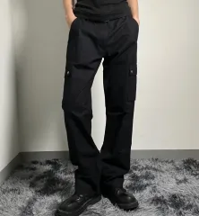 Bape アベイシングエイプ ブラック コットン カーゴ パンツ Lのサムネイル