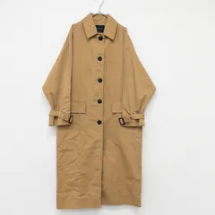 ◎Massimo Dutti マッシモドゥッティ ロングコート オーバーサイズ ステンカラー リネン コットン ブラウン モロッコ製 レディース XS b01383のサムネイル