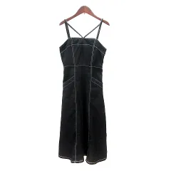 ナイスクラップ NICE CLAUP continuer de NICE CLAUP キャミワンピース ロング F 黒 ブラック /MN