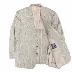 Vintage Burberrys バーバリーズ プレステージコレクション チェック柄 シルク テーラード ジャケット AB5 カーキー メンズ 【中古】
