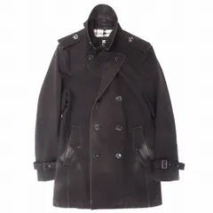 BURBERRY BLACK LABEL バーバリーブラックレーベル ノバチェック柄 トレンチコート ジャケット アウター サイズM 黒 メンズ 【中古】