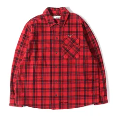 OFF-WHITE オフホワイト シャツ レッド ブラック サイズ:L | アローパッチ オーバーサイズ チェック フランネル シャツ (ARROW PATCHED FLANNNEL CHECK OVERSIZED SHIRT) | トップス【中古】のサムネイル