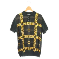 モスキーノ MOSCHINO ポロシャツ 半袖 46 ブラック イエロー マルチカラー /DO ■GY57のサムネイル