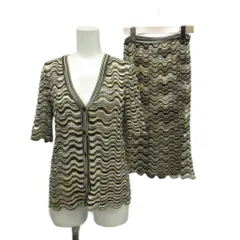 エムミッソーニ M MISSONI セットアップ カーディガン スカート 40 茶 ブラウン 半袖 ひざ丈 /RN ■ECE004のサムネイル