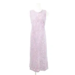 ビーシービージーマックスアズリア BCBGMAXAZRIA COLLECTION ロングワンピース ドレス ノースリーブ 総レース 刺繍 メッシュ切り替え バックシャン 2 S 紫 パープル /AH7 ■GY19のサムネイル