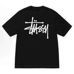 STUSSY スツーシー ロゴ文字プリントの丸首プルオーバー半袖Tシャツ 男女兼用