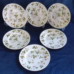 美品】ウェッジウッド ワイルドストロベリー 17.5cm黒壺プレート5枚