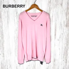 新品未使用 美品 BURBERRY BLACK LABEL バーバリーブラックレーベル ホースロゴ刺繍 ウール ニット ピンクのサムネイル