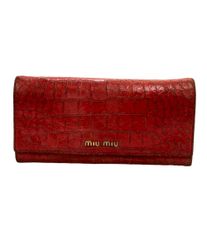 miumiu 長財布 ピンク クロコ型押し ラウンドジップ ミュウミュウ miumiu 長財布 ピンク クロコ型押し ラウンドジップ ミュウミュウ