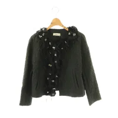 ドリスヴァンノッテン DRIES VAN NOTEN ジャケット ノーカラー ビジュー 総柄 総裏地 38 ブラック /DO ■GY11のサムネイル