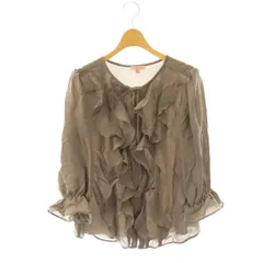 トッカ TOCCA 24AW 洗える PROMISE RIBBON FRILL ブラウス 長袖 フリル 4 モカ /DO ■OSのサムネイル