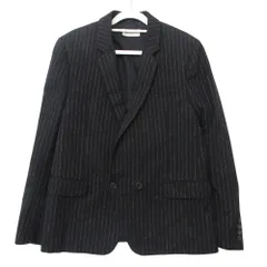 ２０年製 SAINT LAURENT PARIS サンローランパリ テーラードジャケット ストライプ柄 ダブルブレスト アウター ブラック 46【M】 メンズ 【中古】のサムネイル