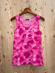 A BATHING APE カモフラージュ タンクトップ ピンク