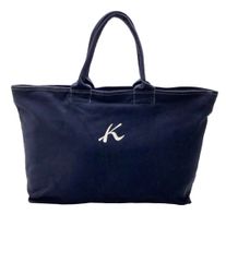 Kitamura キタムラ トートバッグ ボーダー キャンバス ネイビー ロゴ 