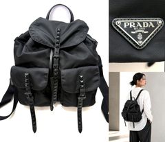 レア 希少 PRADA プラダ ピラミッド スタッズ サフィアーノレザー 