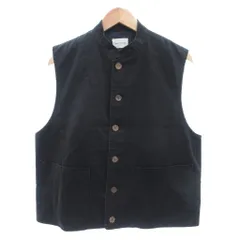 メンズメルローズ MEN'S MELROSE ベスト 3 黒 ブラック 立ち襟 ボタンフロント /NL ■ECB004のサムネイル