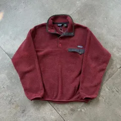 ヴィンテージ patagonia パタゴニア Synchilla（シンチラ） スナップT プルオーバー バーガンディ Mのサムネイル